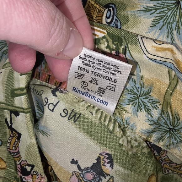 Rima Tropical Island Print Short Sleeve Button Down Shirt Size Small BY-1418 - Picture 9 of 9